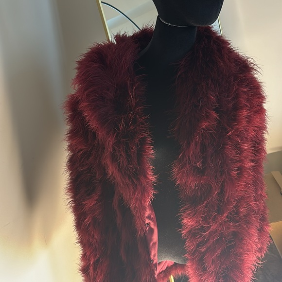 Haute Hippie Faux Fur Burgundy Size M - Picture 10 of 10